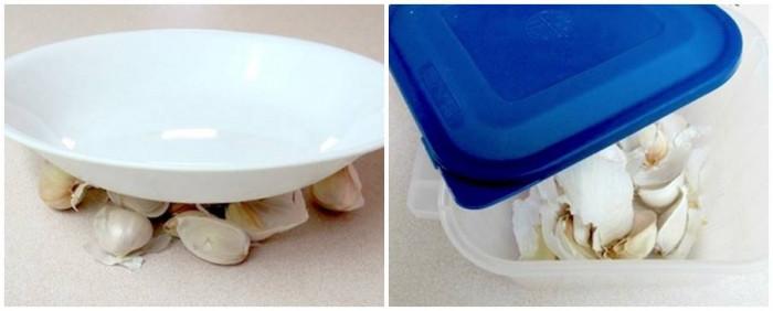 Най-лесният начин за белене на няколко скилидки чесън едновременно с домашни пособия