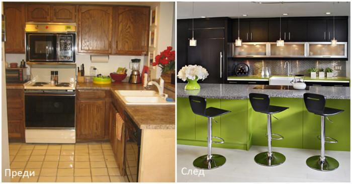 Страхотната комбинация от черно, бяло и зелено превзема кухнята