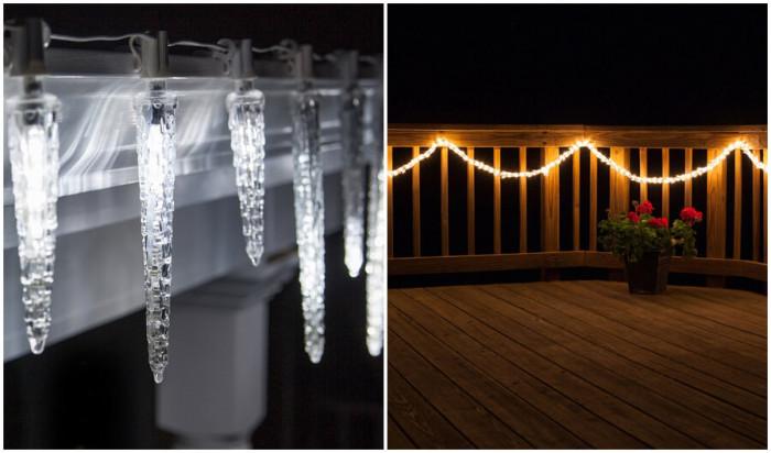 Външните коледни лампички не се плашат от студа