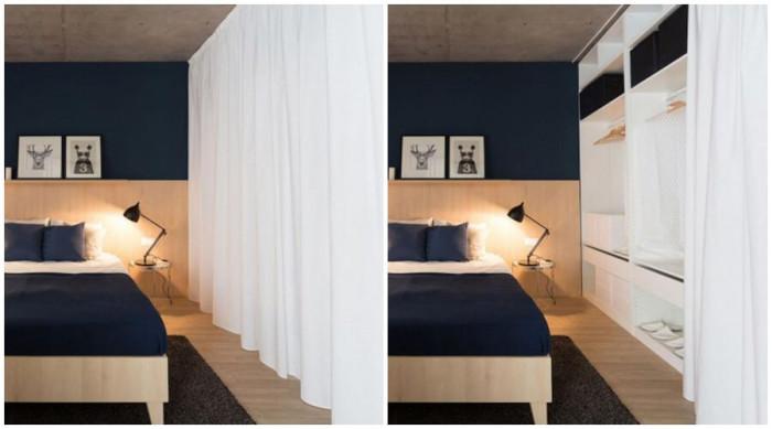 В спалнята откриваме скрито интригуващо решение за съхранение на вещи