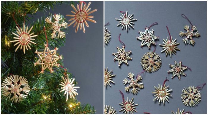 В Швеция се поставят коледни орнаменти от слама