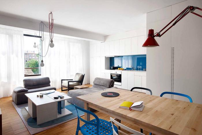 Специфичният дух на квартала намира израз в интериора