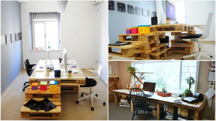 Бюро от палети за офиса