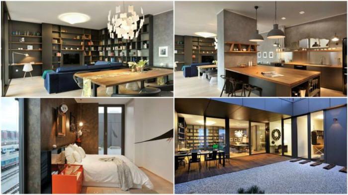 Впечатляващо съчетание на ърбън стил и артистизъм в словенски апартамент