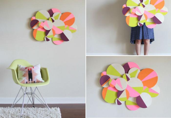 Бъдете артисти! Декорирайте стената с 3D шарени кръгове