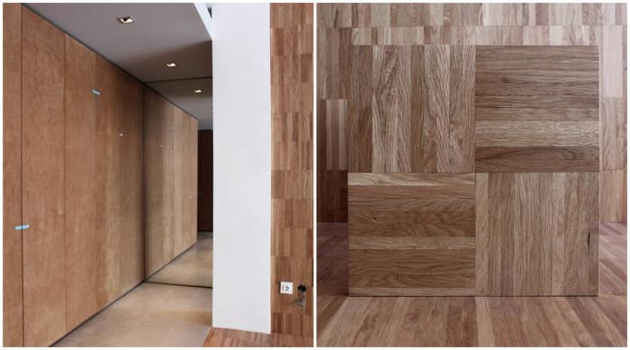 Дървото отчетливо присъства като важен елемент в интериора