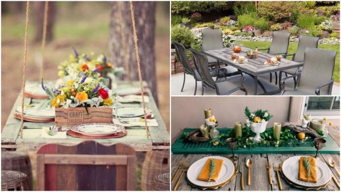 Градинска маса от кепенци