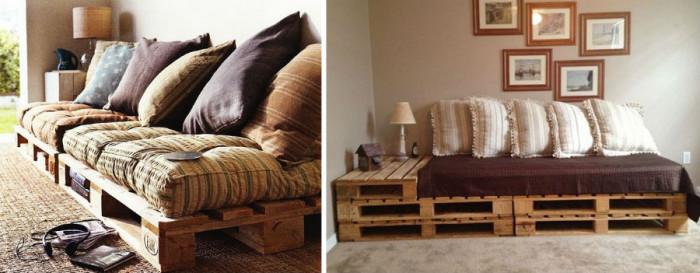 Диван от палети, със или без облегалка