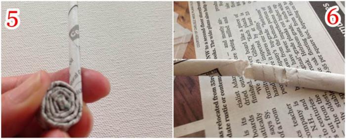 Внимателно пристъпете към стъпки 5 и 6 за направата на купичката от вестници