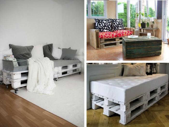 Диван от палети на две нива