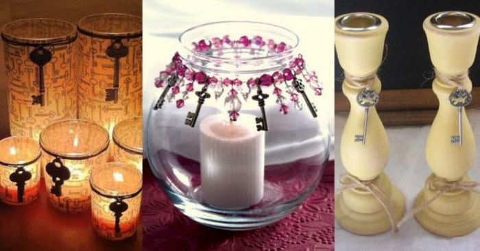 Украсете свещниците у дома с антични ключове