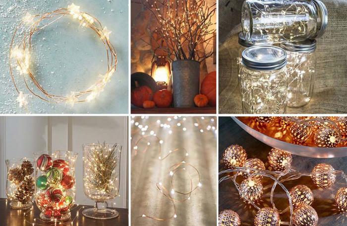 Малки коледни лампички вместо баналното електрическо осветление