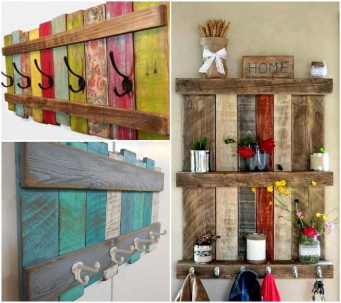 Окачете дрехите си на цветните закачалки от палети!