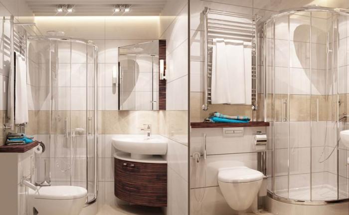 Компактна баня с ъглова душ кабина