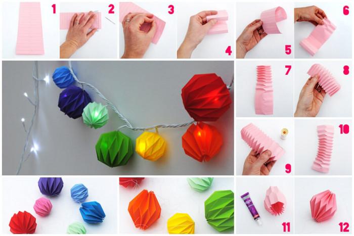 Светещ гирлянд с цветна хартия за една по-артистична Коледа