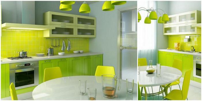 Зеленото придава свежест не само на ястията, но и на цялата кухня.