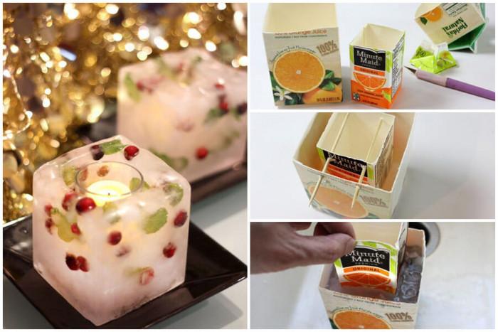 Ледени свещници за още по-красива коледна трапеза