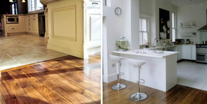 Хол с кухненски бокс - с различен под за различните жилищни функции?