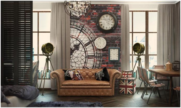 Тухлена стена с декорация