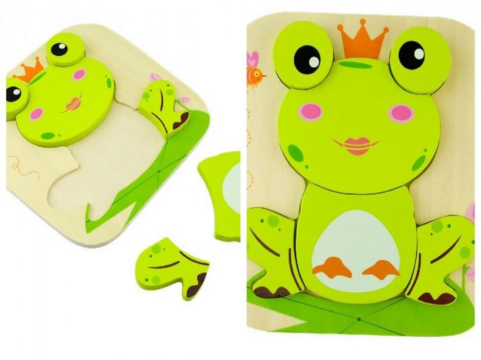 Дървен пъзел жабка