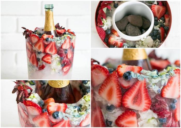 Охладете напитките през пролетта в ледена поставка от цветя