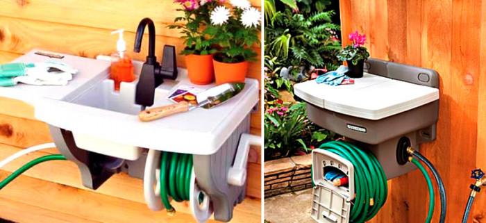 Практична сгъваема мивка с плот