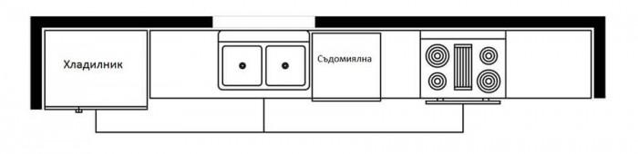 Семпла и елегантна едноредова кухня