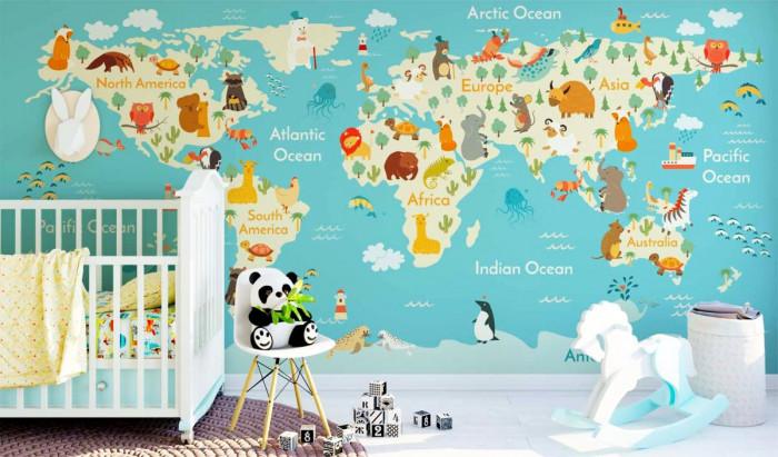 Поберете целия свят в детската с магнитна карта!