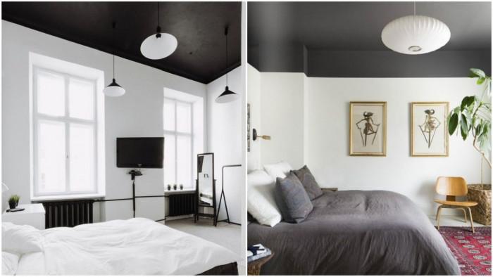 Черен таван в спалнята. Шик е, нали?