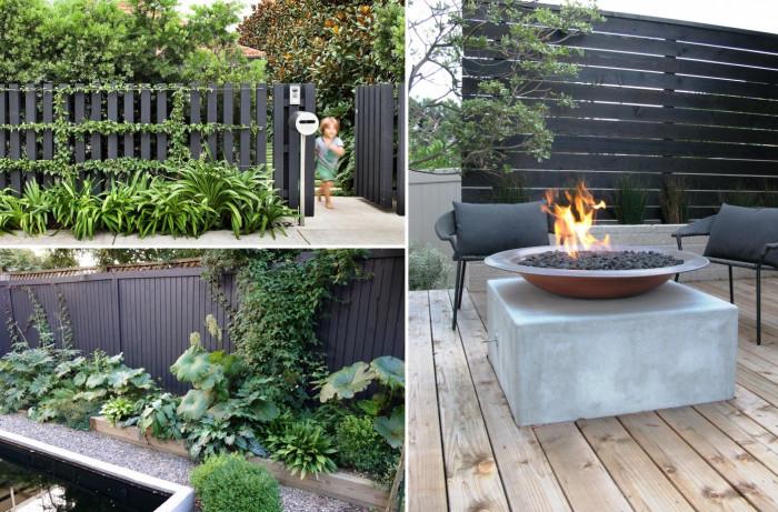 Градина с тъмна ограда