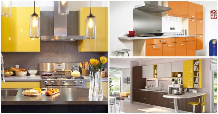 Слънчеви и оригинални кухни с елементи в жълто и оранжево