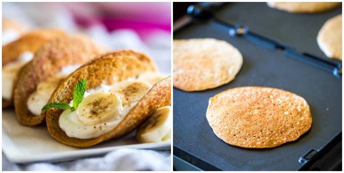 Сладки "такос" с ванилово-бананова плънка