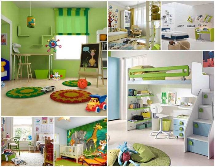 Помислете и за стаята на децата - зеленият цвят е универсален и практичен