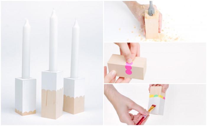 Направете си невероятни дървени свещници