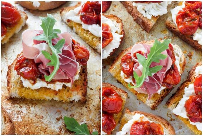 Топли брускети със свежи подправки