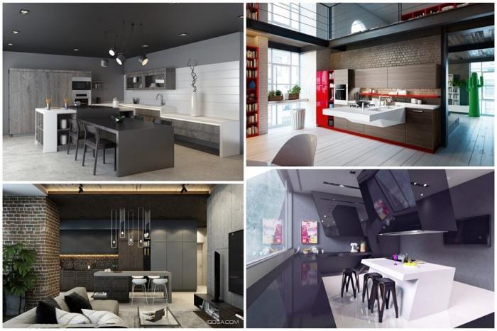 Комбинация между малки и големи форми в кухнята