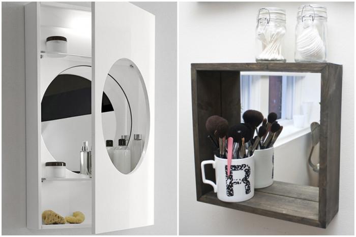 Оригинално решение за рафт и огледало в едно