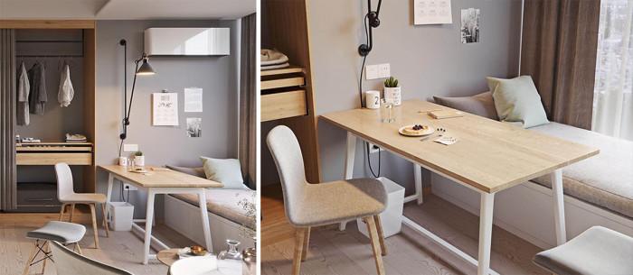 Трапезарна зона и компактен гардероб