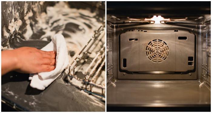 Използвайте сода за хляб за петната във фурната