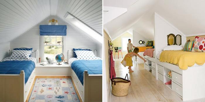 Таванска детска стая за няколко деца