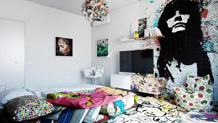 Графитите ще разчупят обстановката в елегантната спалня