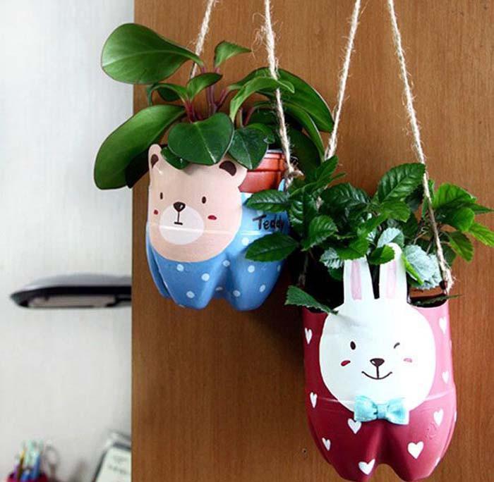 Интересни саксии от пластмасови шишета