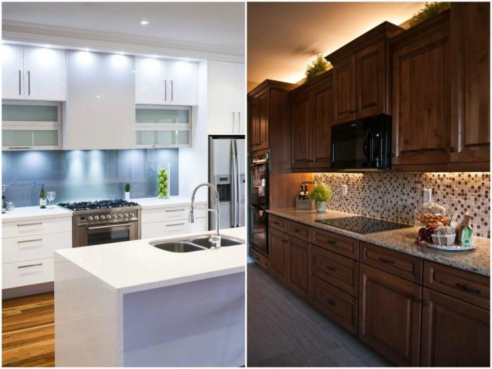 Вграденото осветление ще озари вашата съвременна кухня