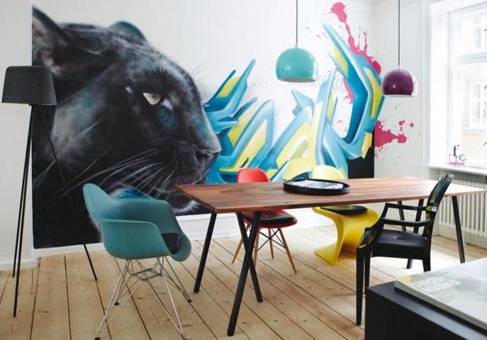 Графитите ще преобразят напълно семплата трапезария