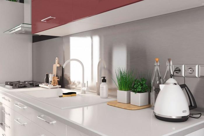 Ултра съвременен кухненски гръб, от неръждаема стомана inox