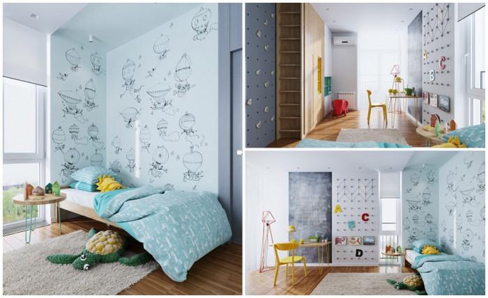 Вдъхновяваща детска стая за активни и артистични хлапета