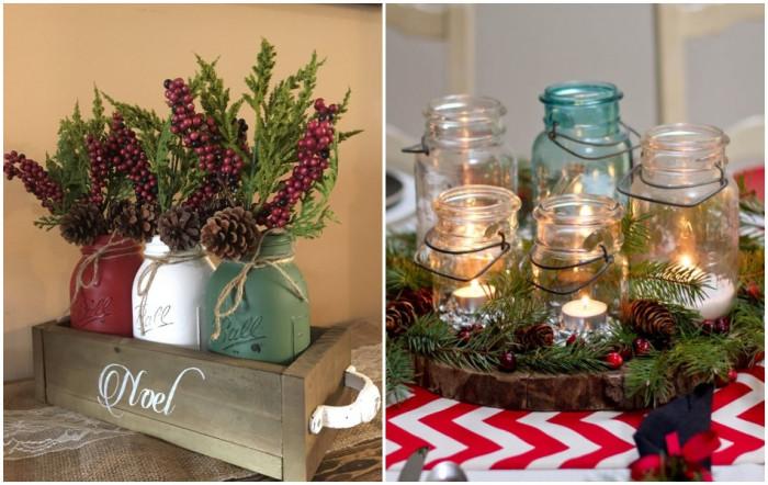 Централна декорация с основен акцент бурканчетата