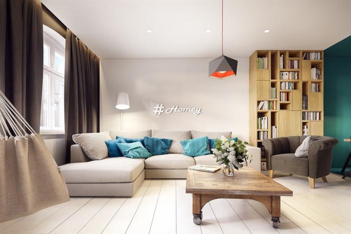 Зашеметяващ апартамент с геометрични вдъхновения и изобилие от цветове