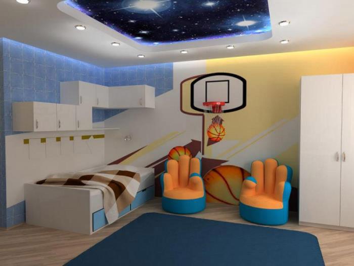 Спортна тематика – детска в сиво, черно, синьо