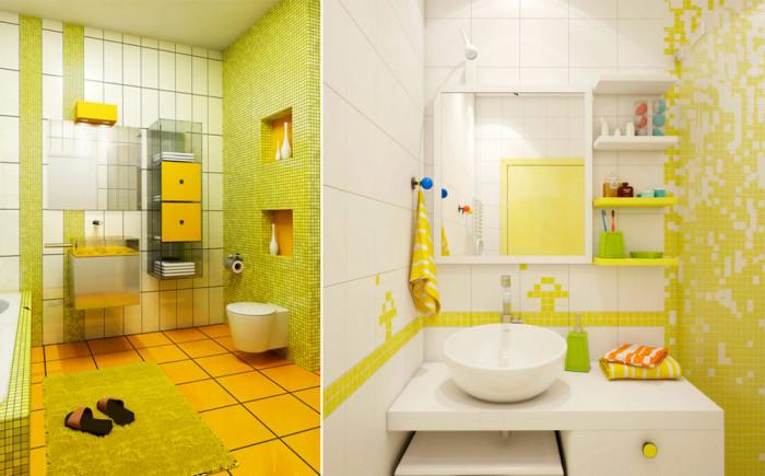 Придайте очарование на своята баня в жълто